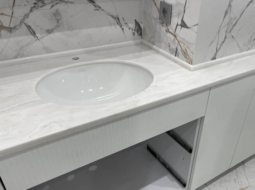 Искусственный акриловый камень Grandex M-701 Hazel Flow сторона А — фото 4 — MAS — Modern Acrylic Stone