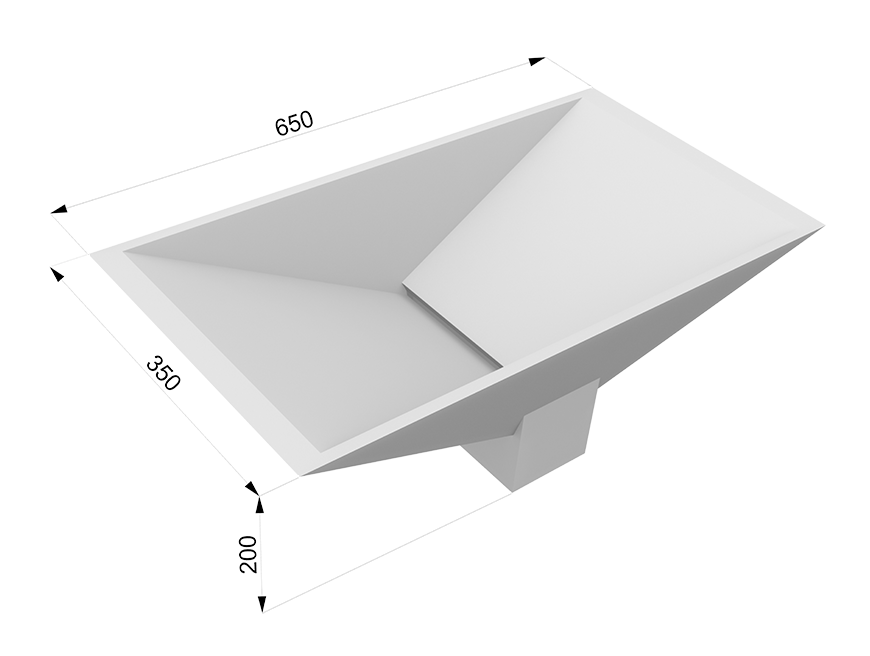 Раковина с щелевым сливом из искусственного камня – Modern Acrylic Stone