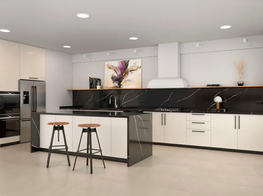 Искусственный кварцевый камень Belenco 9219 Marquina Tierra — фото 4 — MAS — Modern Acrylic Stone