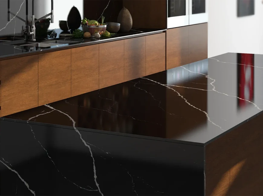 Искусственный кварцевый камень Vicostone BQ8740 Nero Marquina — фото 6 — MAS — Modern Acrylic Stone