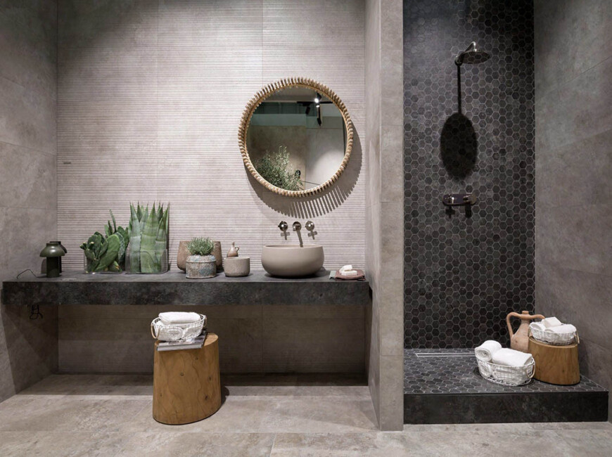 Широкоформатная керамогранитная плита Laminam Cementi Nero — фото 3 — MAS — Modern Acrylic Stone