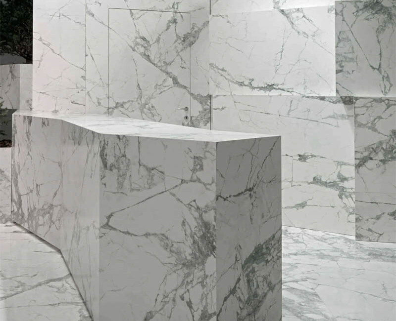 Широкоформатная керамогранитная плита Laminam I Naturali Invisible White — фото 3 — MAS — Modern Acrylic Stone
