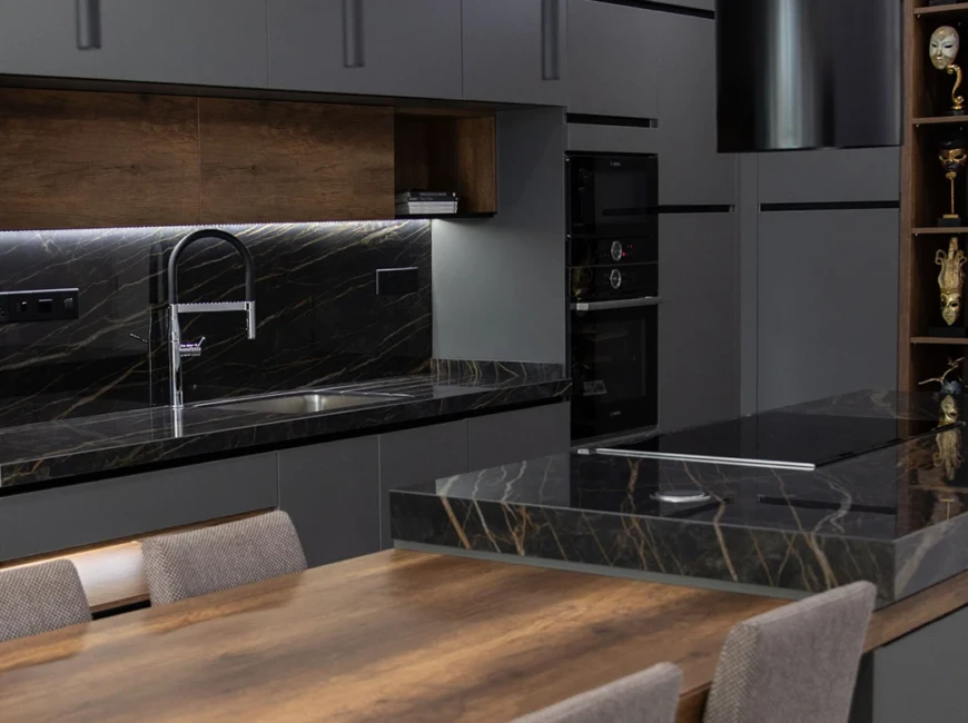 Широкоформатная керамогранитная плита Laminam I Naturali Noir Desir — фото 8 — MAS — Modern Acrylic Stone