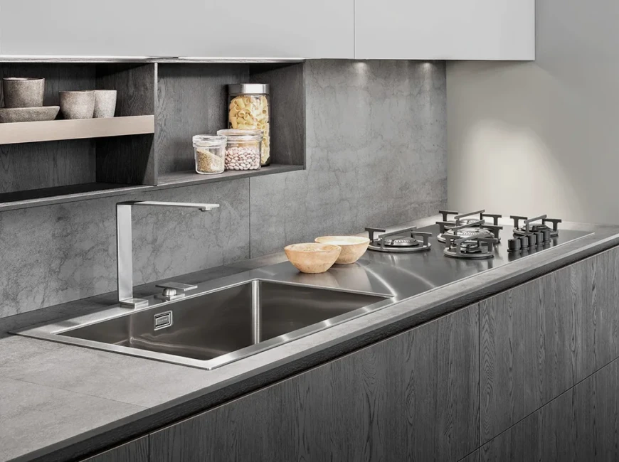 Широкоформатная керамогранитная плита Laminam I Naturali Pietra di Savoia Grigia — фото 5 — MAS — Modern Acrylic Stone