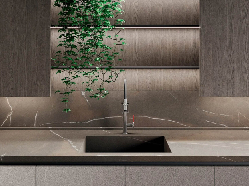 Широкоформатная керамогранитная плита Laminam In-Side Pietra Piasentina Taupe — фото 4 — MAS — Modern Acrylic Stone