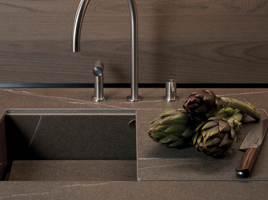 Широкоформатная керамогранитная плита Laminam In-Side Pietra Piasentina Taupe — фото 8 — MAS — Modern Acrylic Stone
