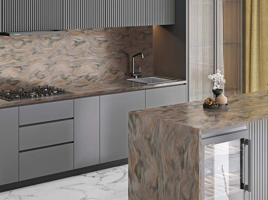 Искусственный акриловый камень Grandex M-725 Copper Tech A — фото 7 — MAS — Modern Acrylic Stone