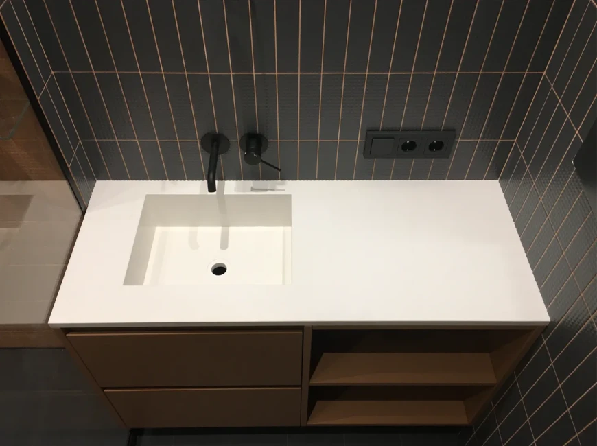 Столешница с раковиной из кварца Caesarstone 1141 Pure White — фото 2 — MAS — Modern Acrylic Stone