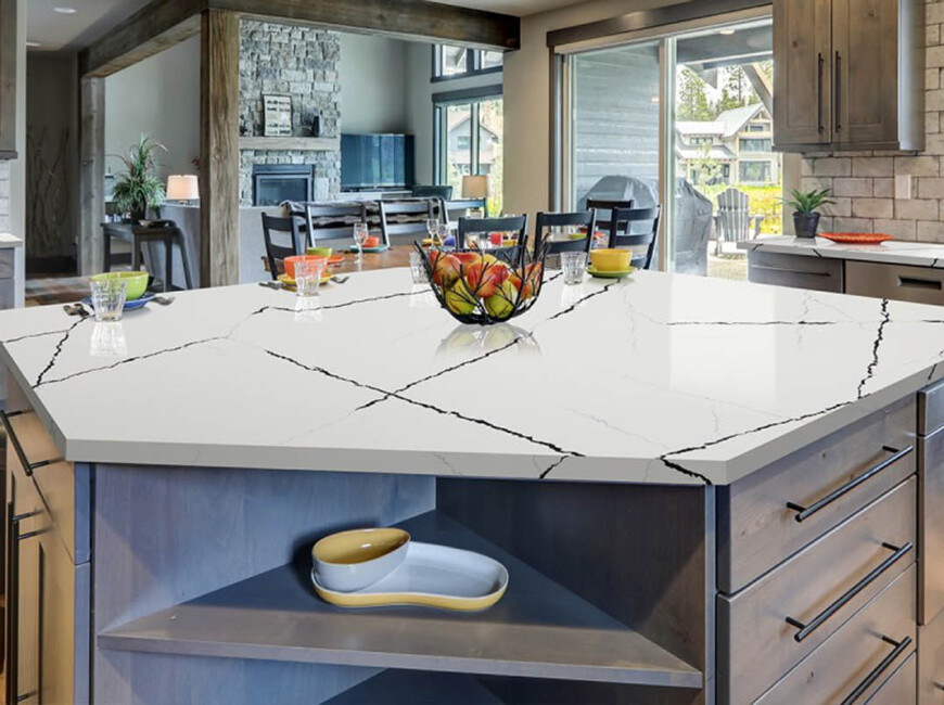 Штучний кварцовий камінь Tisoro Q840 White Misterio — фото 3 — MAS — Modern Acrylic Stone