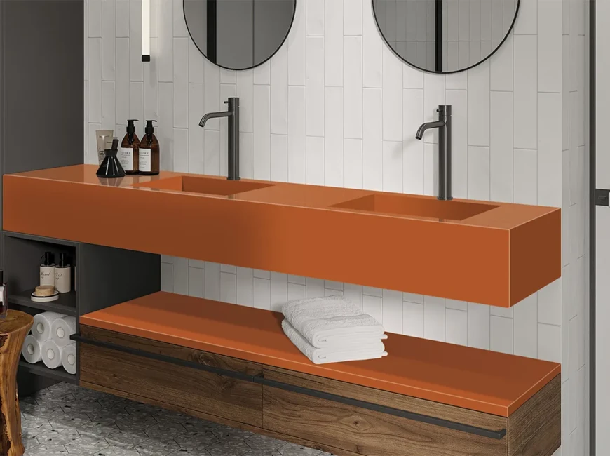 Искусственный акриловый камень Grandex P-199 Pure Orange — фото 6 — MAS — Modern Acrylic Stone