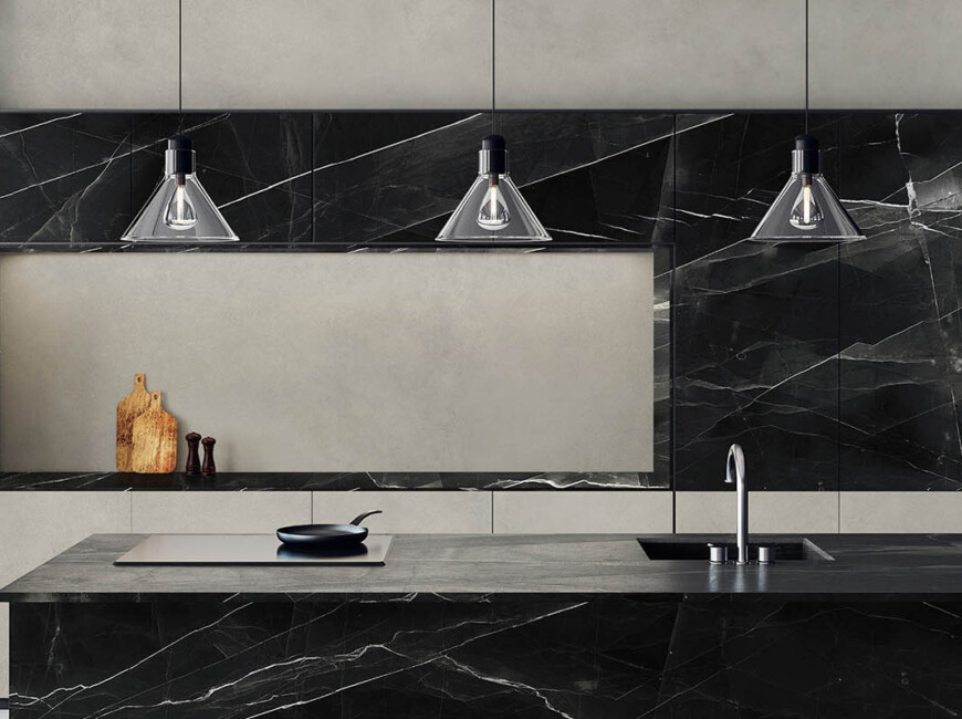 Широкоформатна керамогранітна плита Keralini Black Diamond — фото 5 — MAS — Modern Acrylic Stone