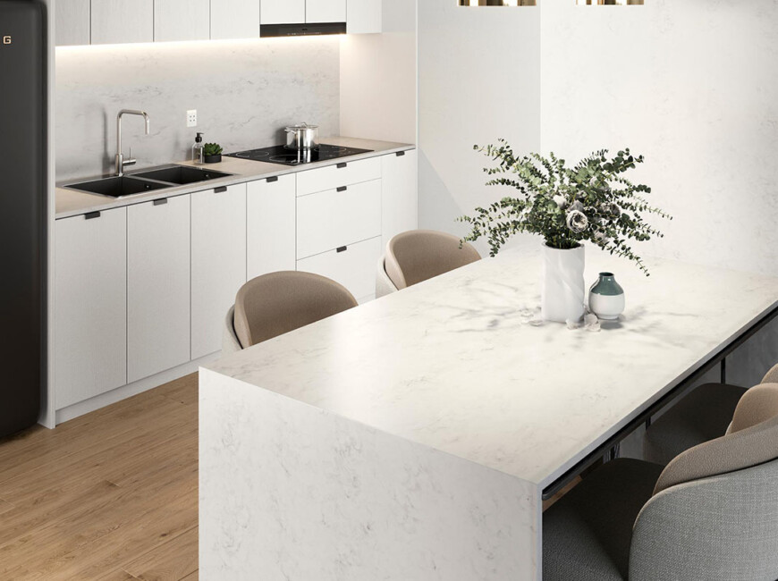 Штучний акриловий камінь Krion L109 Bianco Cloud — фото 3 — MAS — Modern Acrylic Stone