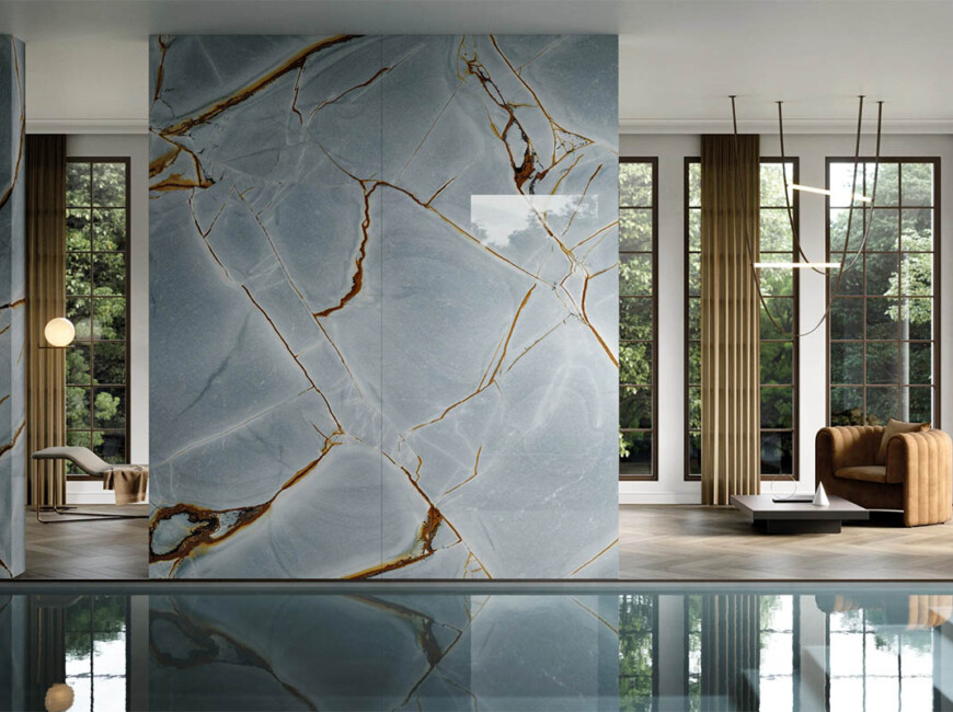 Широкоформатна керамогранітна плита Xtone Blue Roma — фото 5 — MAS — Modern Acrylic Stone