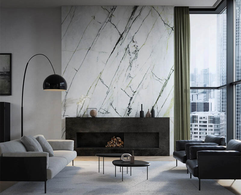 Широкоформатная керамогранитная плита Xtone Calacatta Green — фото 6 — MAS — Modern Acrylic Stone