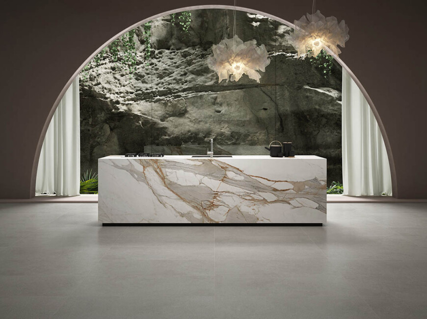 Широкоформатная керамогранитная плита Ascale Macchia Vecchia Gold — фото 8 — MAS — Modern Acrylic Stone