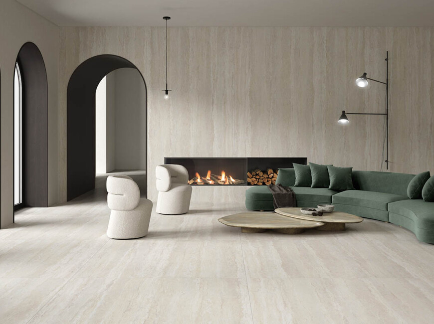 Широкоформатная керамогранитная плита Ascale Tivoli White — фото 4 — MAS — Modern Acrylic Stone
