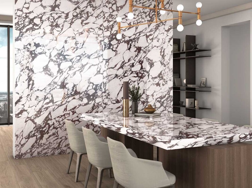 Широкоформатная керамогранитная плита Ascale Calacatta Viola — фото 7 — MAS — Modern Acrylic Stone