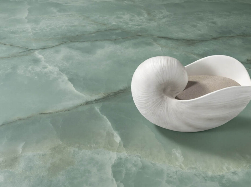 Широкоформатная керамогранитная плита Ascale Onice Seagreen — фото 3 — MAS — Modern Acrylic Stone