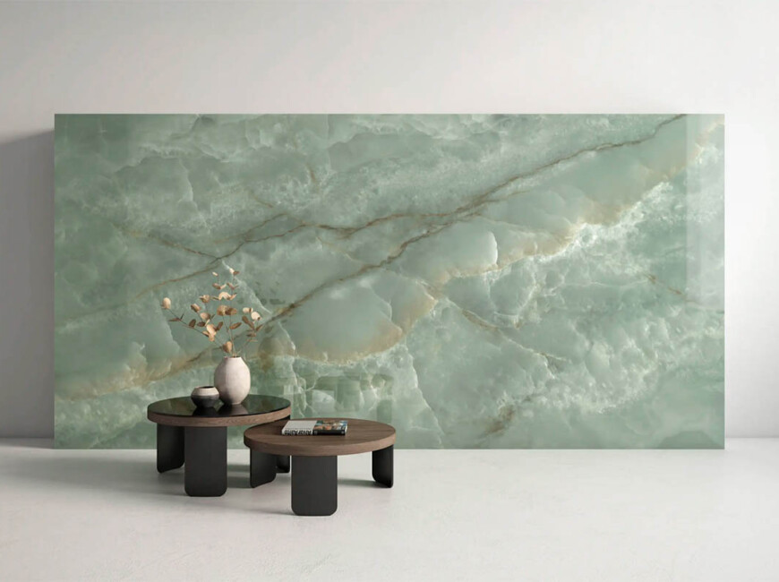 Широкоформатная керамогранитная плита Ascale Onice Seagreen — фото 7 — MAS — Modern Acrylic Stone