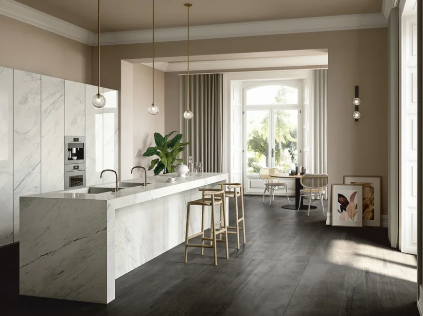 Широкоформатная керамогранитная плита Sapienstone Premium White — фото 5 — MAS — Modern Acrylic Stone