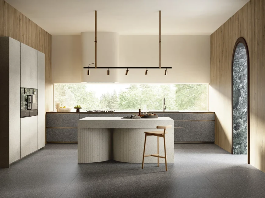 Широкоформатная керамогранитная плита Sapienstone Seminato Candido — фото 5 — MAS — Modern Acrylic Stone