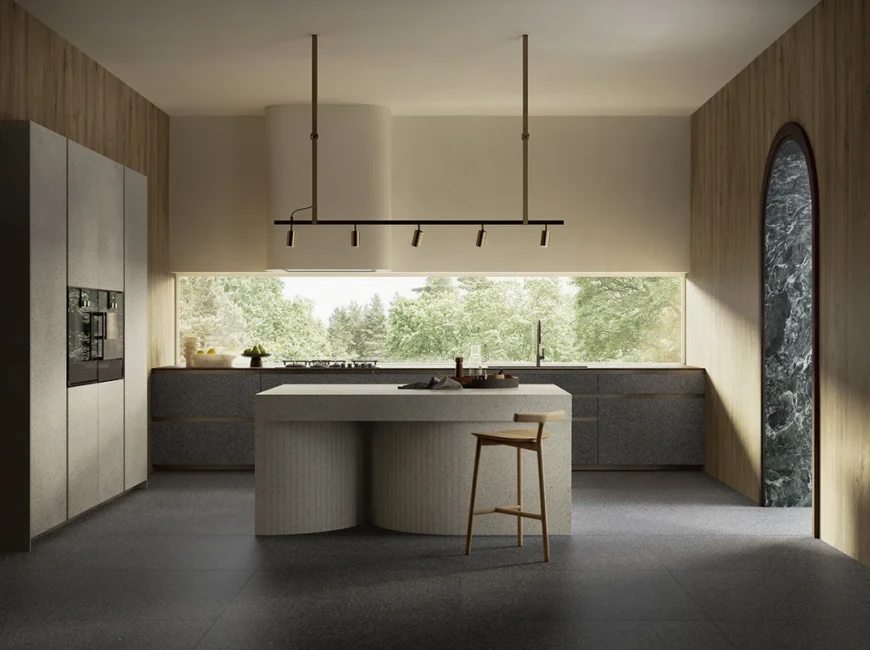 Широкоформатная керамогранитная плита Sapienstone Seminato Nero — фото 6 — MAS — Modern Acrylic Stone