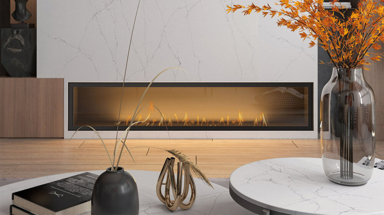 Облицювання камінів кварцовим каменем — MAS — Modern Acrylic Stone
