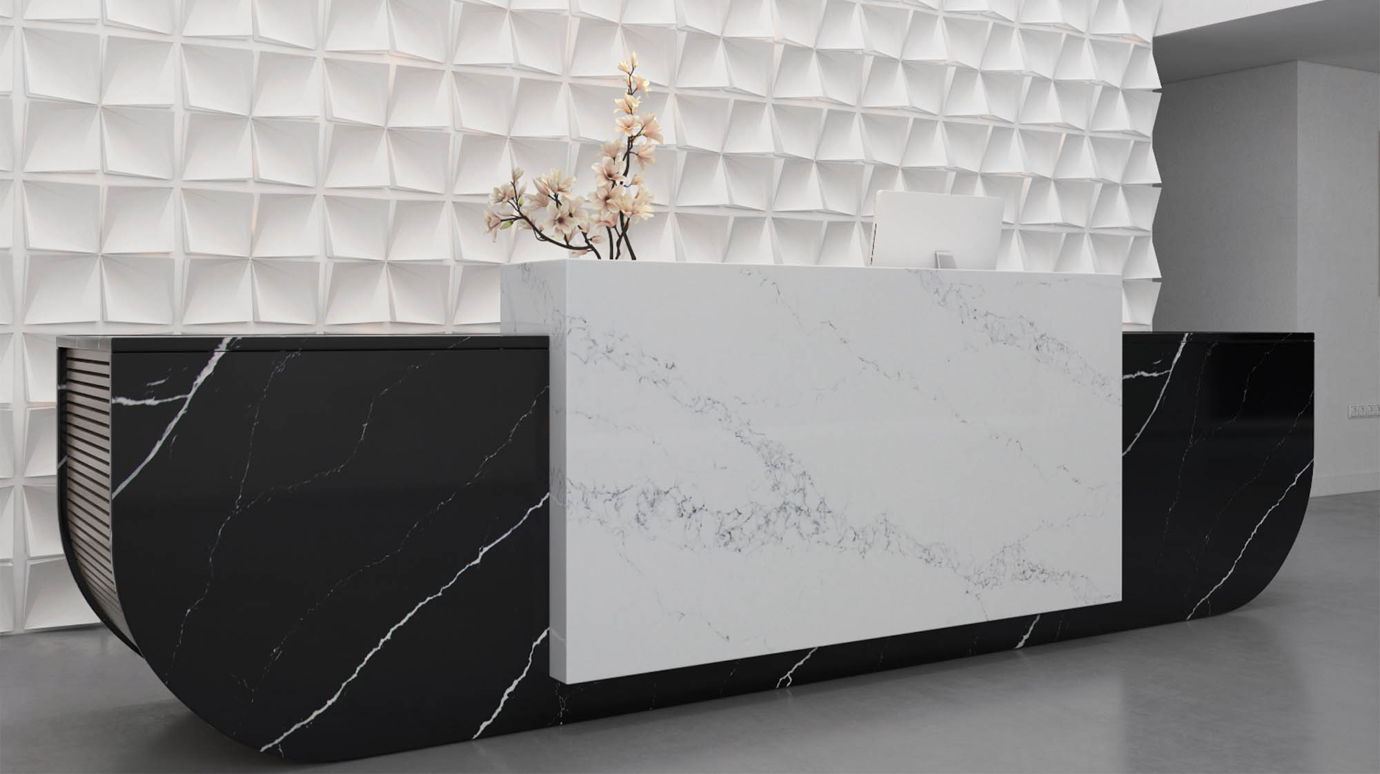Стойка ресепшн из кварцевого камня — MAS — Modern Acrylic Stone