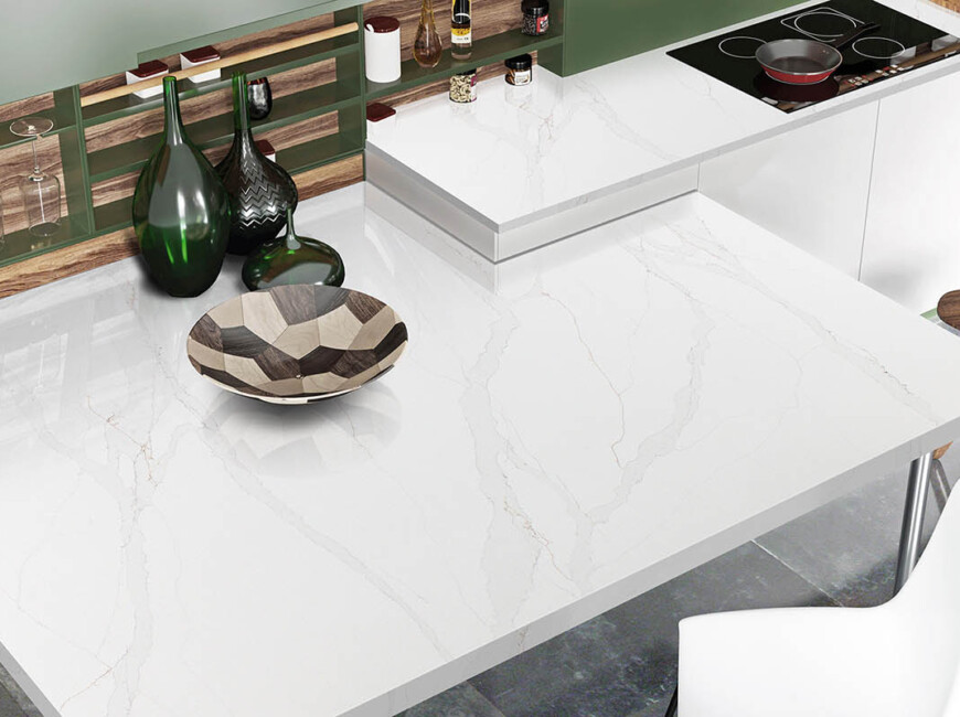Искусственный кварцевый камень Avant Quartz 7550 Calacatta Cannes Gold — фото 5 — MAS — Modern Acrylic Stone