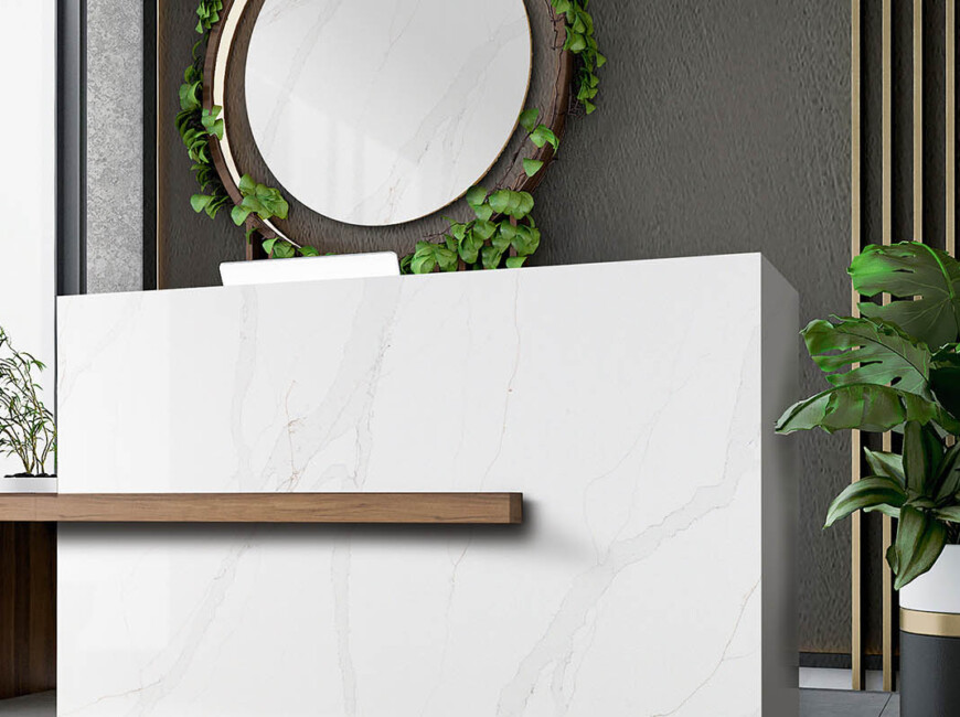 Искусственный кварцевый камень Avant Quartz 7550 Calacatta Cannes Gold — фото 8 — MAS — Modern Acrylic Stone