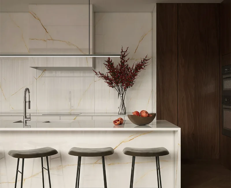 Широкоформатная керамогранитная плита Laminam Diamond Cristallo Gold — фото 4 — MAS — Modern Acrylic Stone