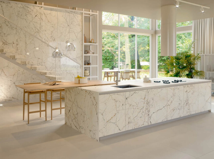 Широкоформатна керамогранітна плита Laminam I Naturali Fusion White — фото 5 — MAS — Modern Acrylic Stone