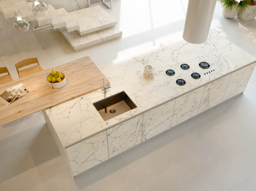 Широкоформатна керамогранітна плита Laminam I Naturali Fusion White — фото 6 — MAS — Modern Acrylic Stone