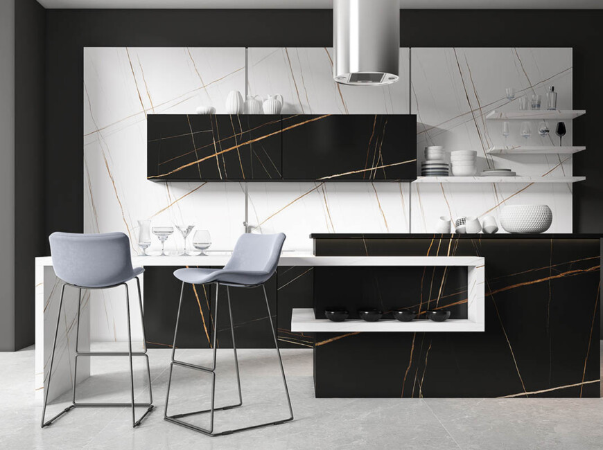 Широкоформатная керамогранитная плита Laurent Black Gold — фото 3 — MAS — Modern Acrylic Stone