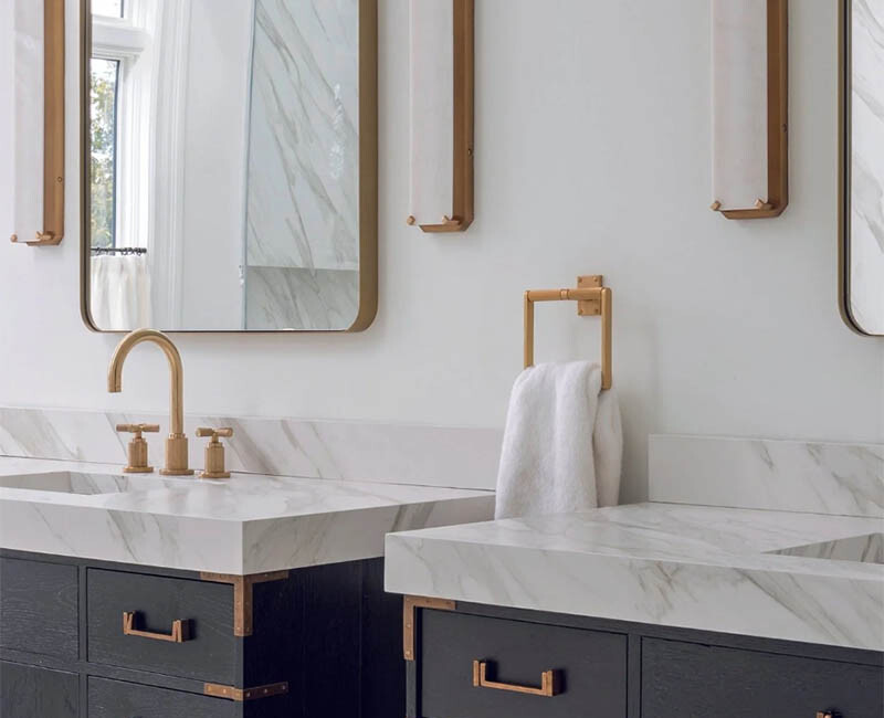 Широкоформатная керамогранитная плита Neolith Calacatta Gold CG01/CG01R — фото 6 — MAS — Modern Acrylic Stone