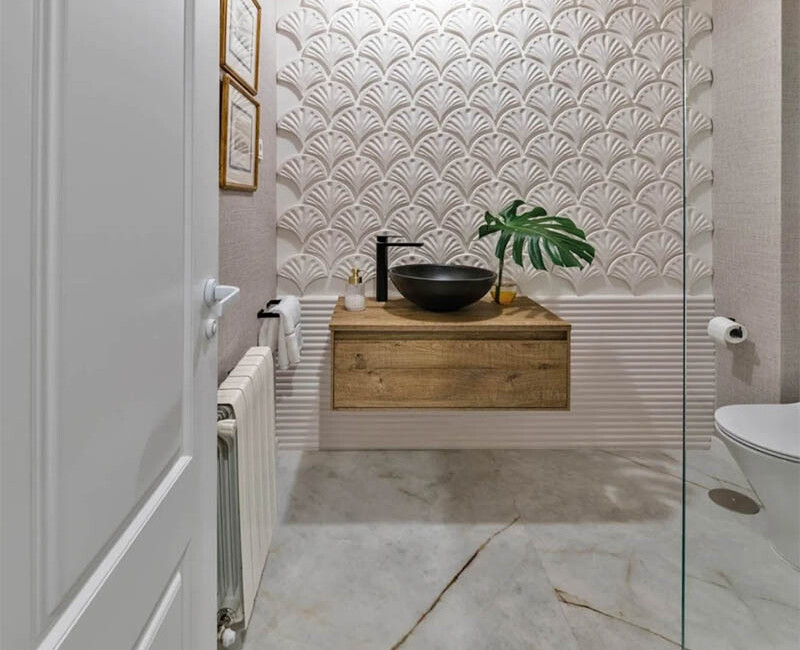 Широкоформатная керамогранитная плита Neolith Himalaya Crystal — фото 5 — MAS — Modern Acrylic Stone