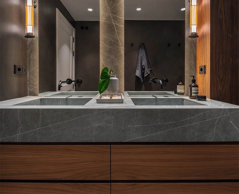 Широкоформатная керамогранитная плита Neolith Zaha Stone — фото 4 — MAS — Modern Acrylic Stone