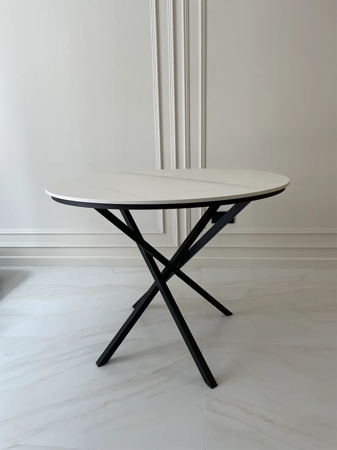 Кофейный столик с керамогранитной столешницей Laminam I Naturali Marmi Bianco Lasa — фото 1 — MAS — Modern Acrylic Stone