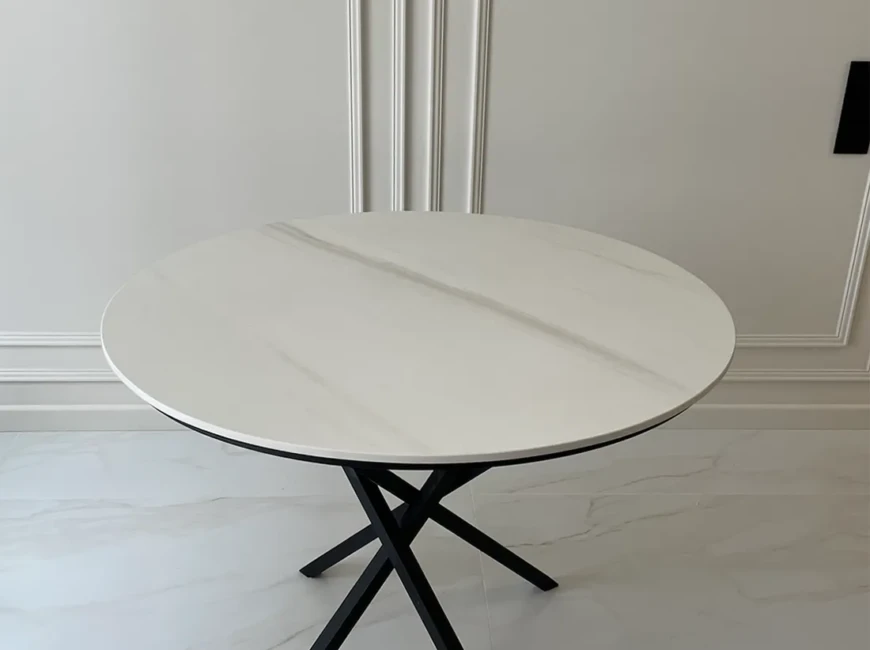 Кофейный столик с керамогранитной столешницей Laminam I Naturali Marmi Bianco Lasa — фото 2 — MAS — Modern Acrylic Stone