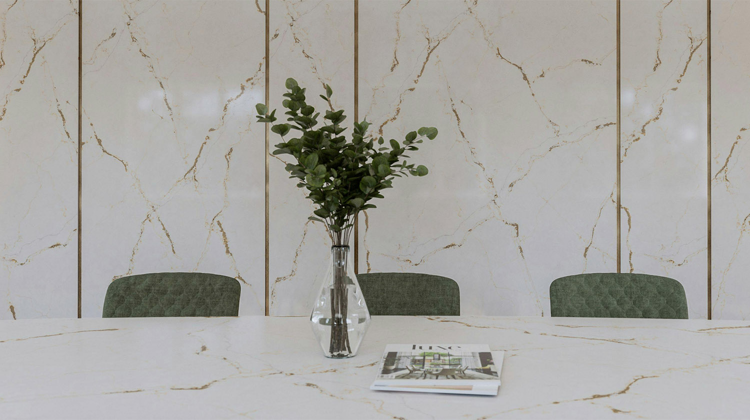 Оздоблення стін, колон та підлоги кварцовим каменем — MAS — Modern Acrylic Stone