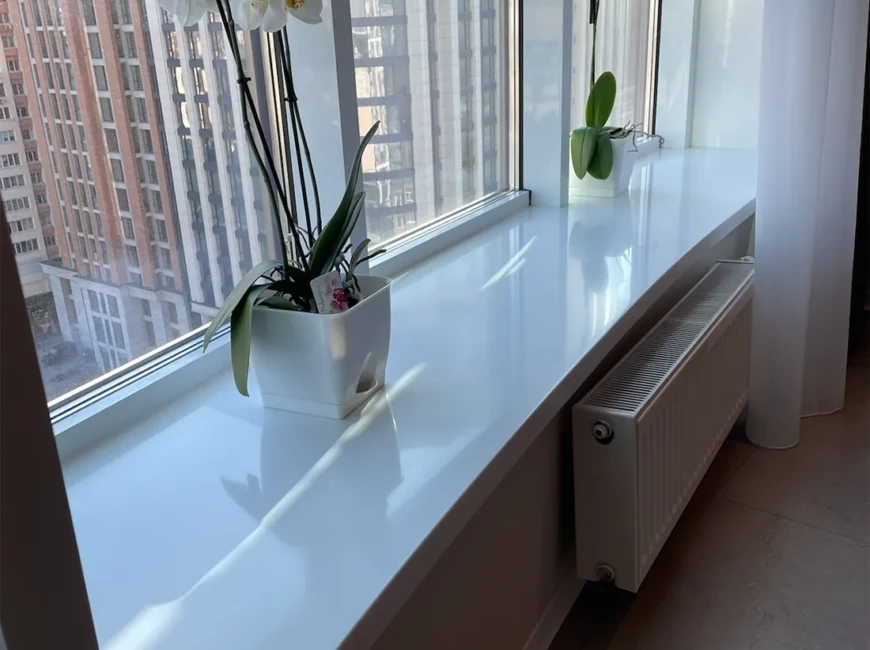 Підвіконня з акрилового каменю Grandex P-104 Pure White — фото 1 — MAS — Modern Acrylic Stone