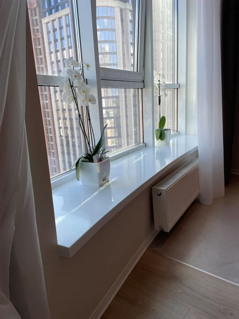 Підвіконня з акрилового каменю Grandex P-104 Pure White — фото 3 — MAS — Modern Acrylic Stone