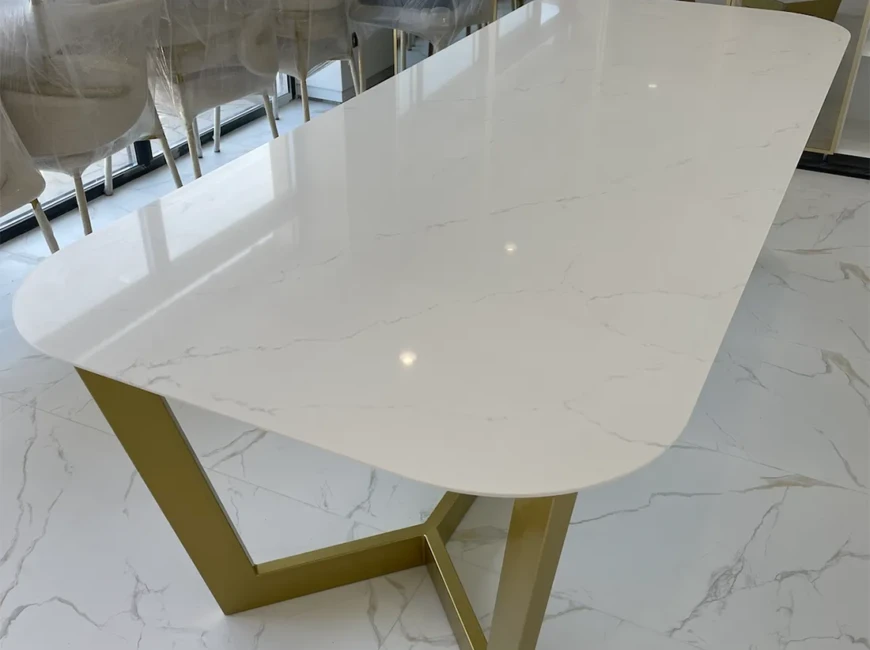 Стільниця для столу з кварцу Atem Venatino White 1117 — фото 2 — MAS — Modern Acrylic Stone
