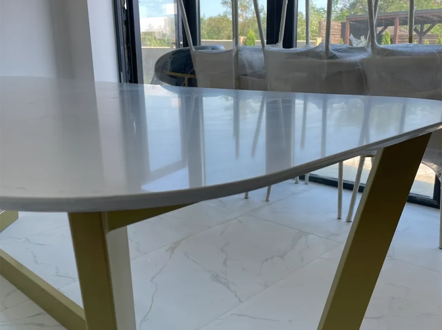 Стільниця для столу з кварцу Atem Venatino White 1117 — фото 6 — MAS — Modern Acrylic Stone