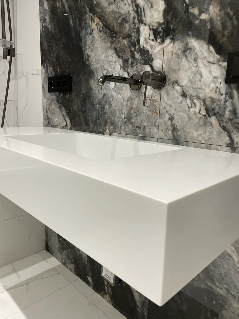 Умивальник з акрилового каменю Grandex P-104 Pure White — фото 3 — MAS — Modern Acrylic Stone