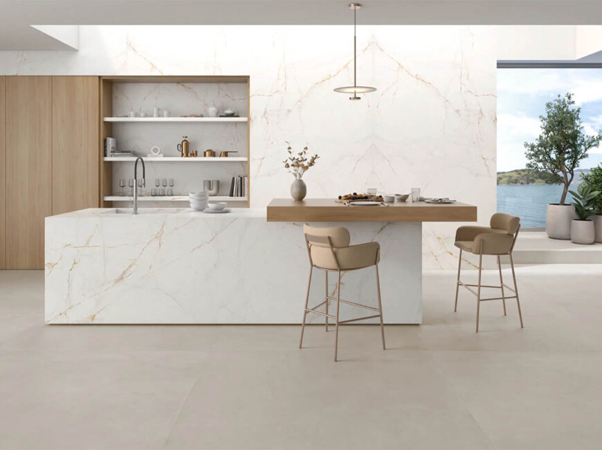 Широкоформатная керамогранитная плита Ascale Lucca Gold — фото 6 — MAS — Modern Acrylic Stone