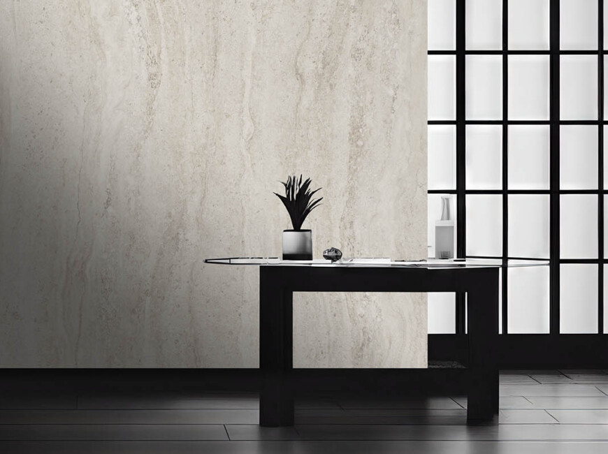 Широкоформатна керамогранітна плита Keralini Travertino Stone Beige — фото 6 — MAS — Modern Acrylic Stone