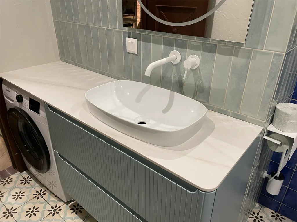 Стільниця з широкоформатного керамограніту Keralini Lasa White — фото 2 — MAS — Modern Acrylic Stone