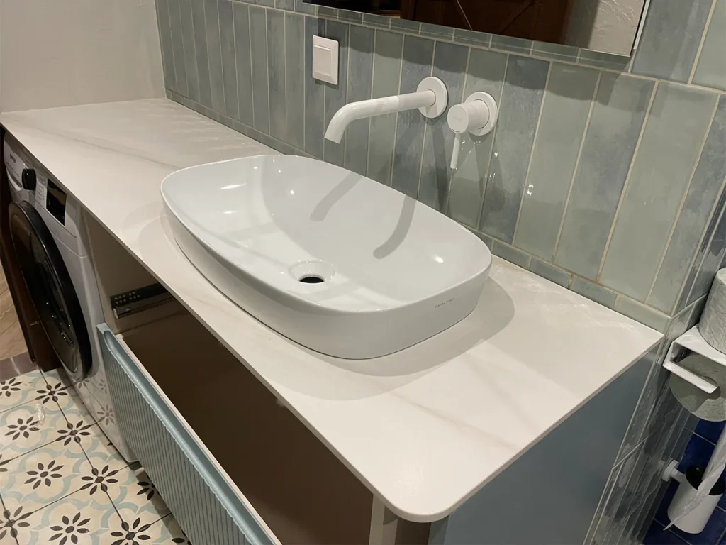 Столешница из широкоформатного керамогранита Keralini Lasa White — фото 6 — MAS — Modern Acrylic Stone