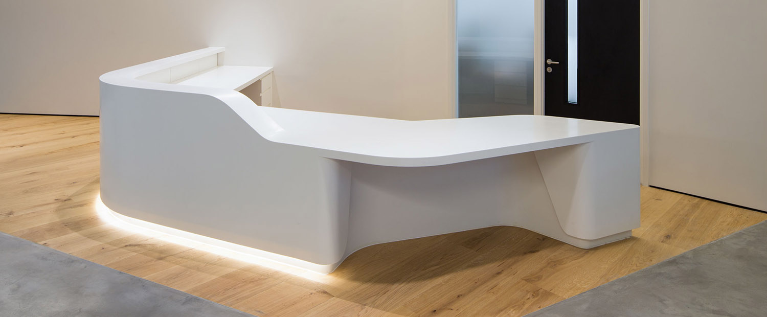 Ресепшн з акрилового каменю для бізнесу — MAS — Modern Acrylic Stone